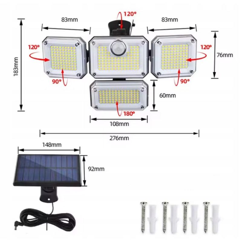 Lampa solarna 4 strony split 1+1 + pilot (24) - obrazek 2
